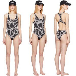 💙 NWT Vetements Silver Chain Open Back One Piece Swimsuit